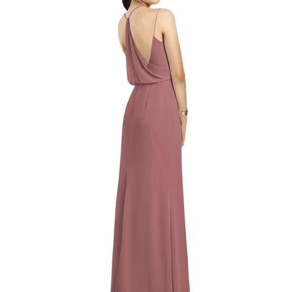 After Six Style 1527 Draped Blouson Back Chiffon Maxi Dress Size 12 NWT - Picture 2 of 7